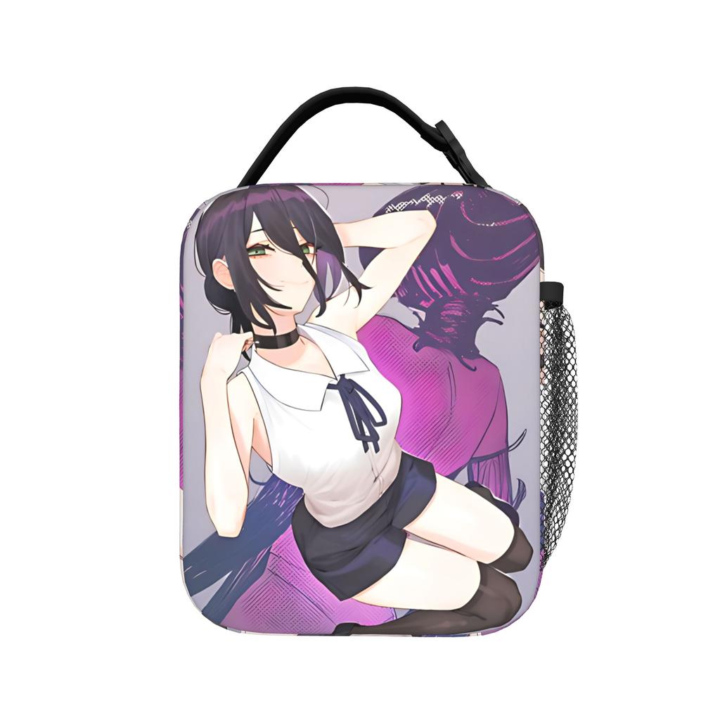 C-Chainsaws Man Anime Insulated Lunch Bag High Capacity Cute Pochita Meal Container Thermal Bag Tote Lunch Box Food Handbags