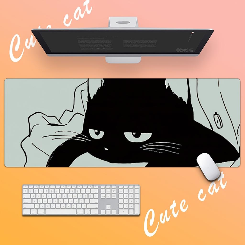 Cute Cat Mouse Pad Large Non-Slip Rubber Mousepad Office Accessory Setup Mouspad Mouse Mats Desk Pads Mouse Pads Xxl Table Mats