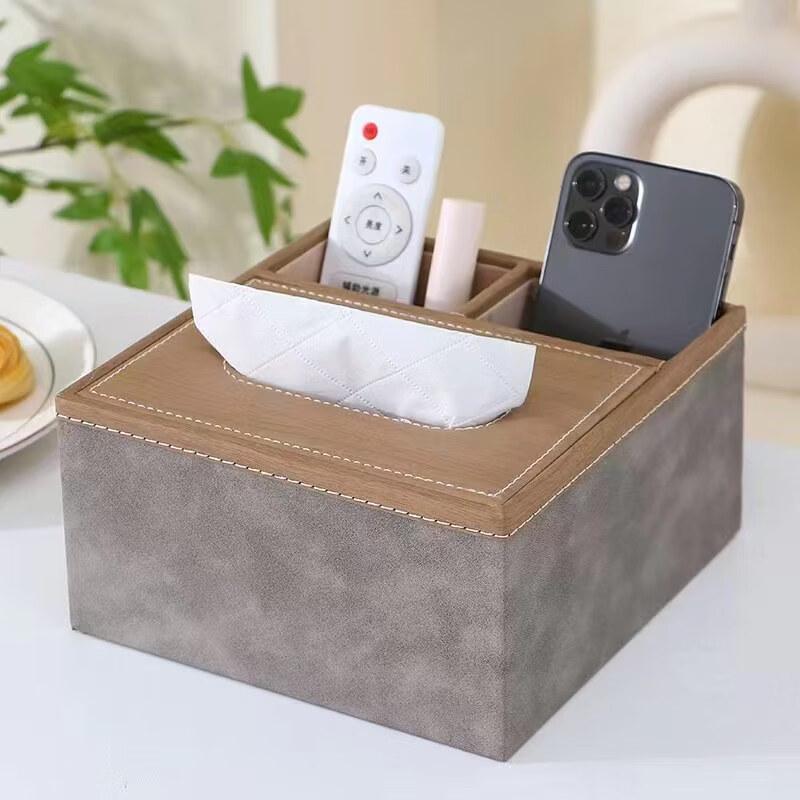 

Upgraded Grey Wood Grain Square Tissue Box