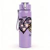 1PC Peace Sign Coffee Cup Heart 750ml Color Plastic Sports Water Bottle Leakproof Flip Straw Lid Suitable for Sports Office Home Use