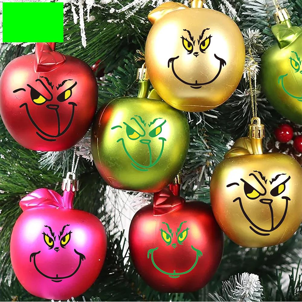 72pcs Christmas Grinch Stickers Face Stickers for Christmas Party Supplies