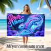 Neon Colorful Theme Quick Dry Beach Towel Custom Name Text Print Large Sand Resistant Towel Beach Vacation