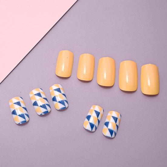 

Yousheng 1 Box Glitter False Nails Kit Долговечные без запаха Салонные принадлежности Синий мраморный пресс на накладных ногтях Tips Kit для салона 2