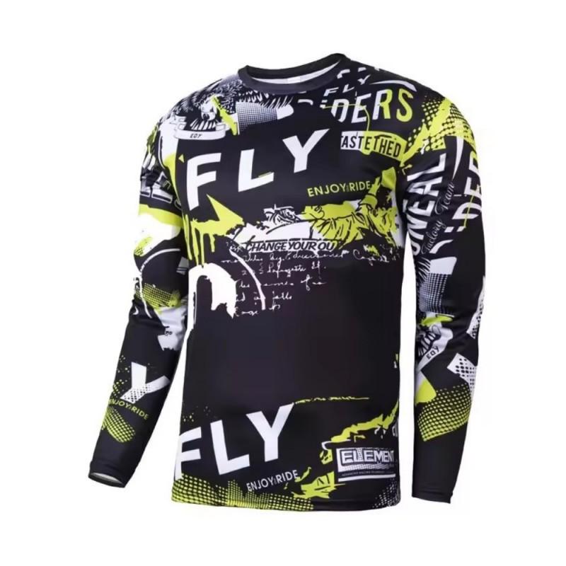 FLY Off-Road Motorcycle Jersey Long Sleeve MTB Cycling T-Shirt Moisture Wicking Breathable Sportswear