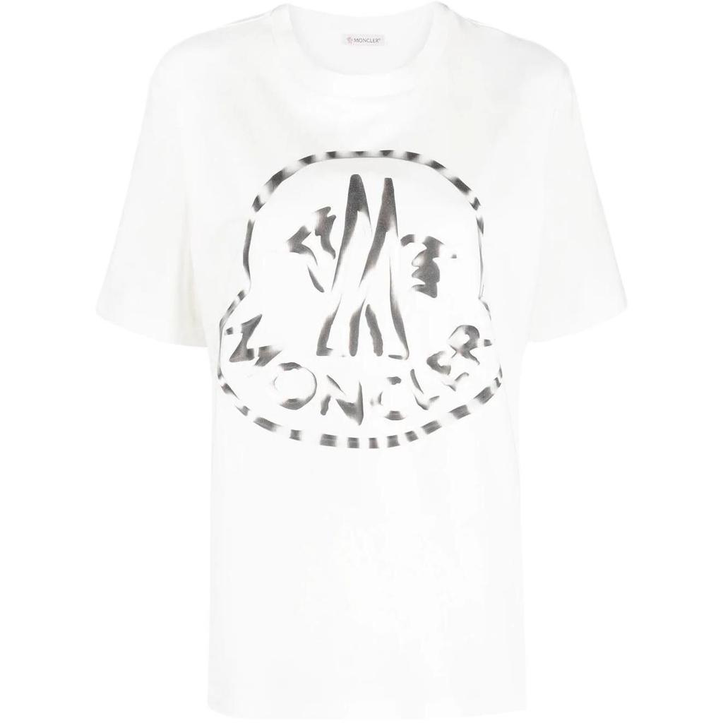 Moncler SS23 Round Neck Pullover Straight Casual Short Sleeve T-Shirt Women Tops White I10938C00018899WS033