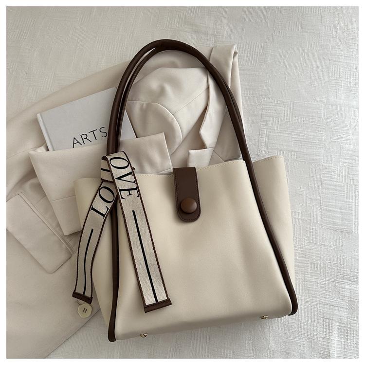 

Модна ретро сумка-тоут через плече 2025: Елегантна сумка великої місткості для мами та доньки білий/вершковий