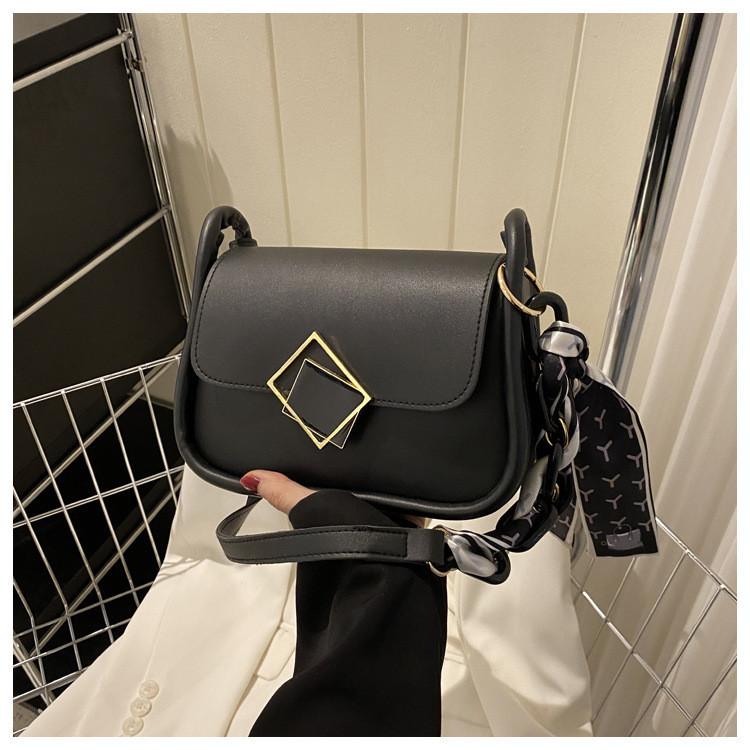 2023 Новая Мода Простая Сумка Через Плечо Повседневная Шарф Сумка чёрный