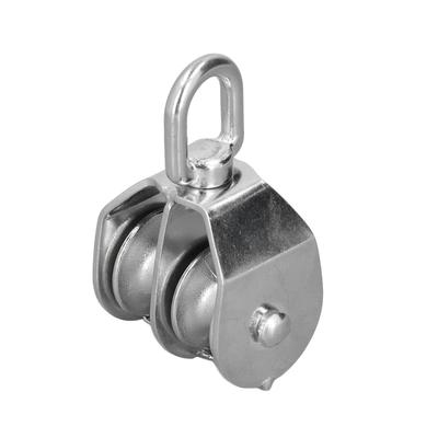 32mm 1.3in Marine Pulley Double Wheel Roller 250kg Loading 304 Stainless Steel for Yachts Speedboats