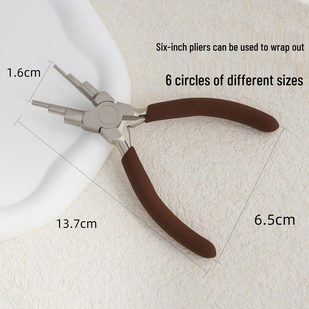 DIY Multifunctional Jewelry Pliers: Pointed Nose, Six-Section Wire Wrap, Double Round, Bead Pressing Pliers