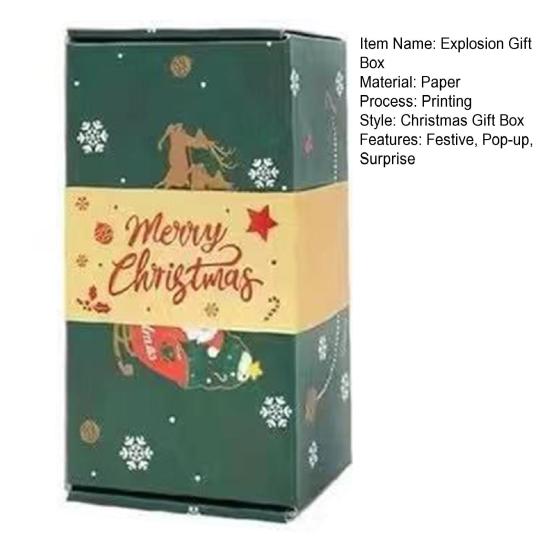 10 stk Eksplosjonsgaveeske God Jul Sprettpenger Gaveeske Pop-Up Overraskelsesgave