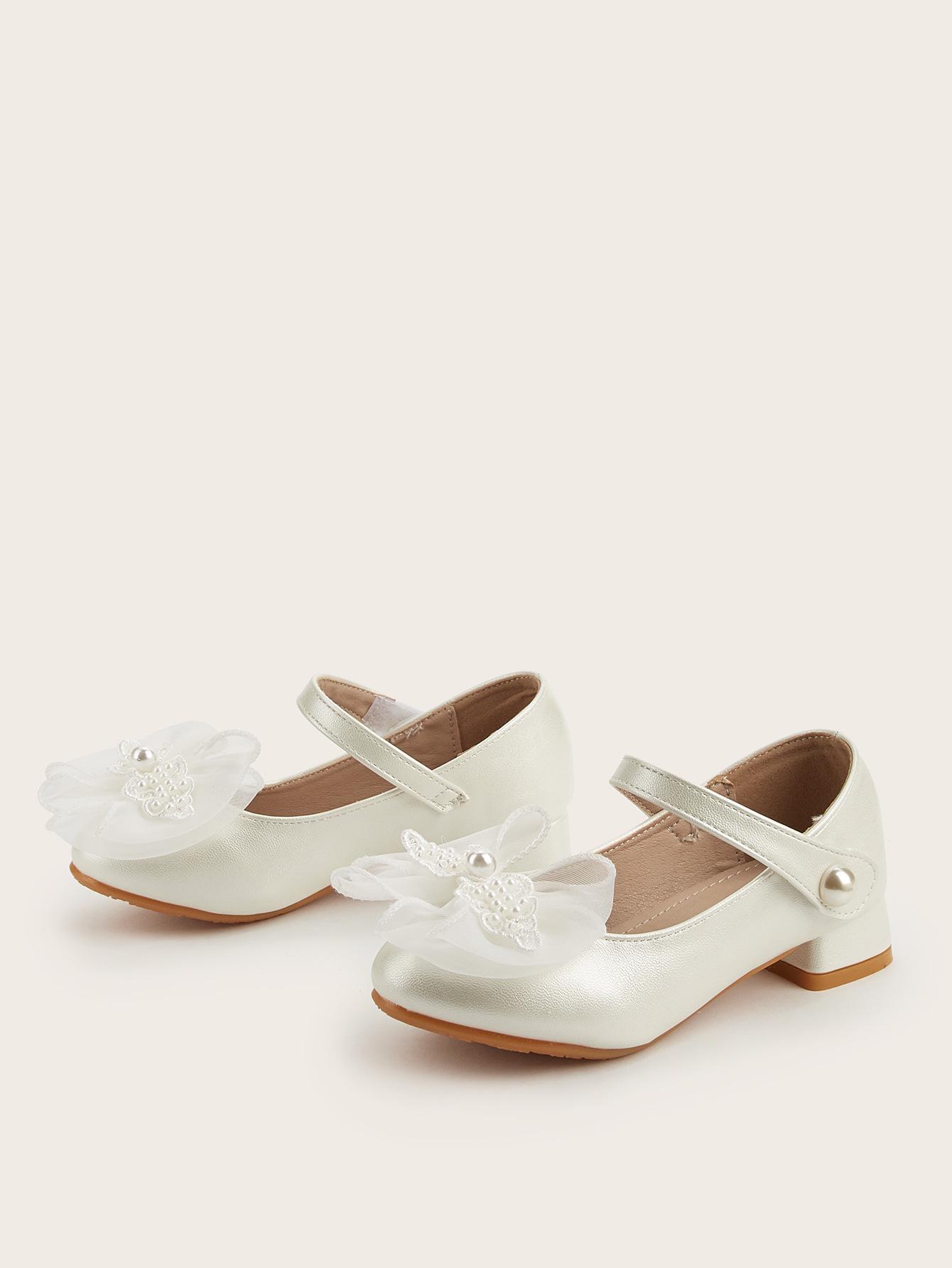 Girls  Genuine Leather Bow High Heels – 2026 Summer Princess Shoes 34