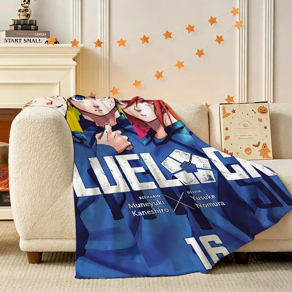 Classic comics Blue Lock Throw 240g Flannel Blanket Lightweight Soft Skin-friendly Summer Thin Throw Blanket 75cmx90cm