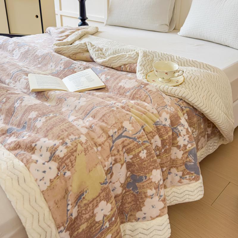 Soft Flannel Throw Blanket Lightweight Warm Bed Blanket For Bedroom Couch