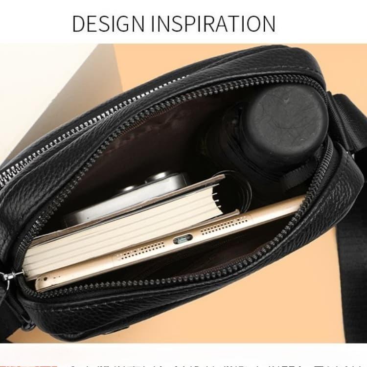 Borsa a tracolla messenger verticale da uomo con motivo litchi