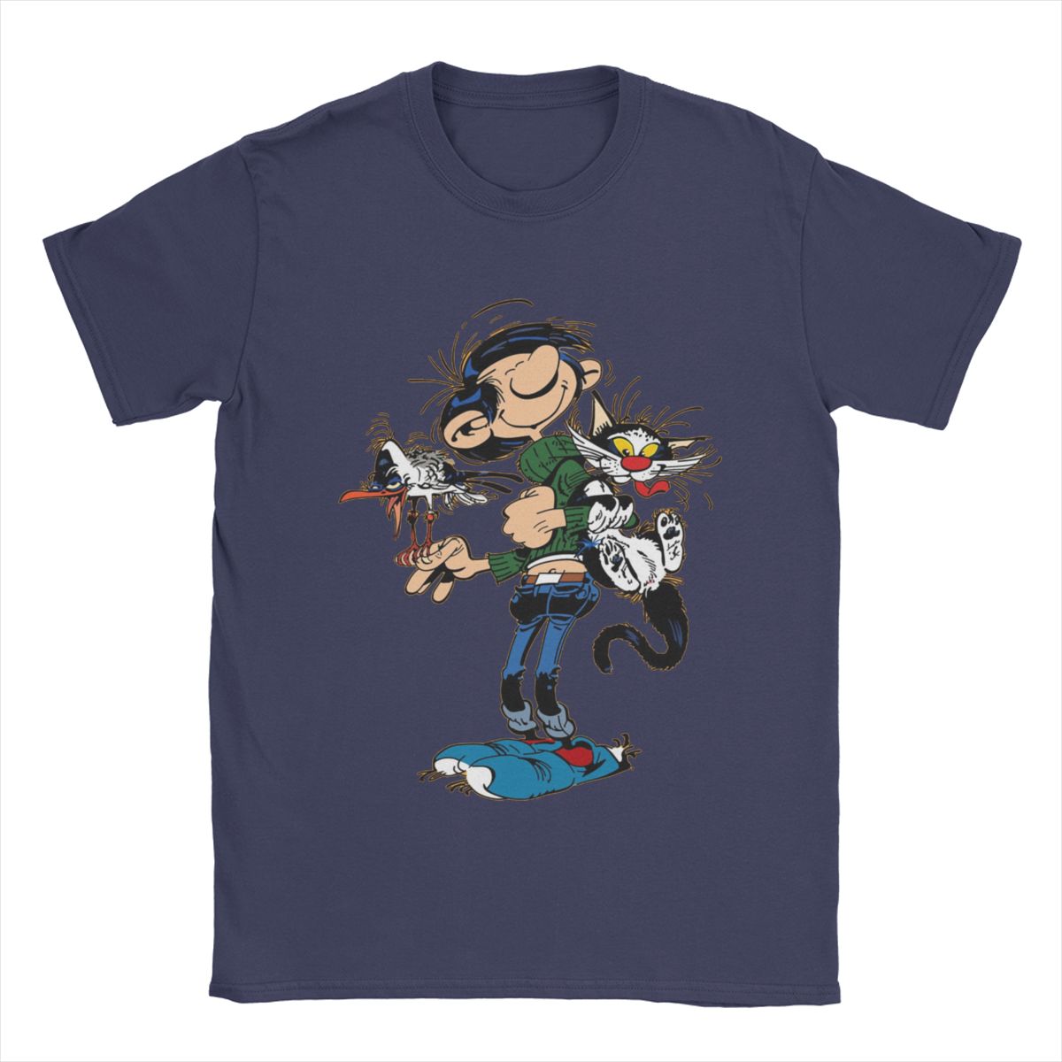 BenberFashion Heren The Twins Of Gambler Gomer Goof T-shirts Gastone Lagaffe Puur Katoen Kleding Cool T-shirt met Ronde Hals Cadeau Idee T-shirt L