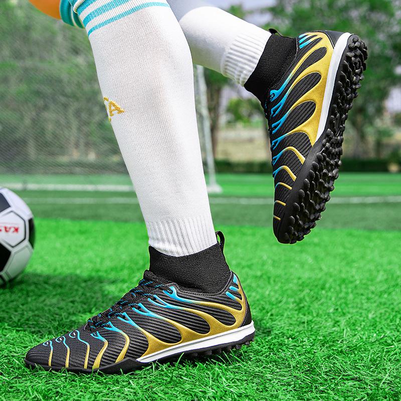Football Boots Men's Professional Soccer Shoes High Top Field Cleats Football Teenager's Anti-slip Crampon Futbol Sneakers