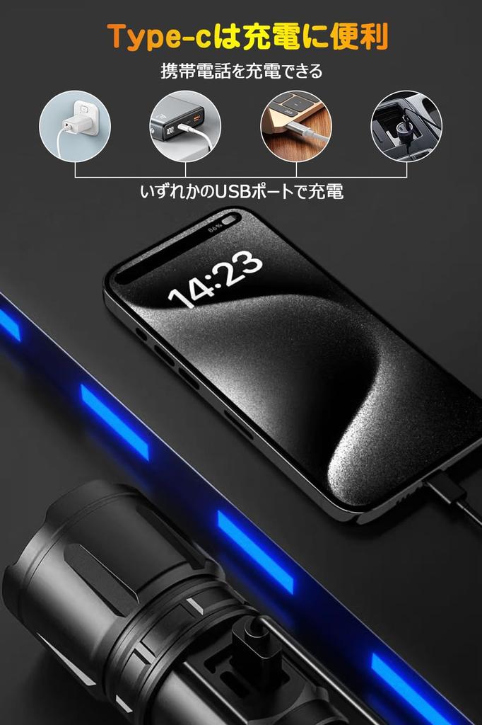 Powerful LED Large Capacity Handy Military 2000 Super High Disaster New Mountain Night Power Outage Countermeasures Flashlight, Light, Flashlight,