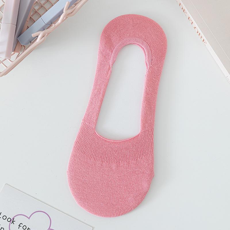Female Summer Thin Does Not Fall with Solid Color Shallow Mouth Invisible Boat Socks
