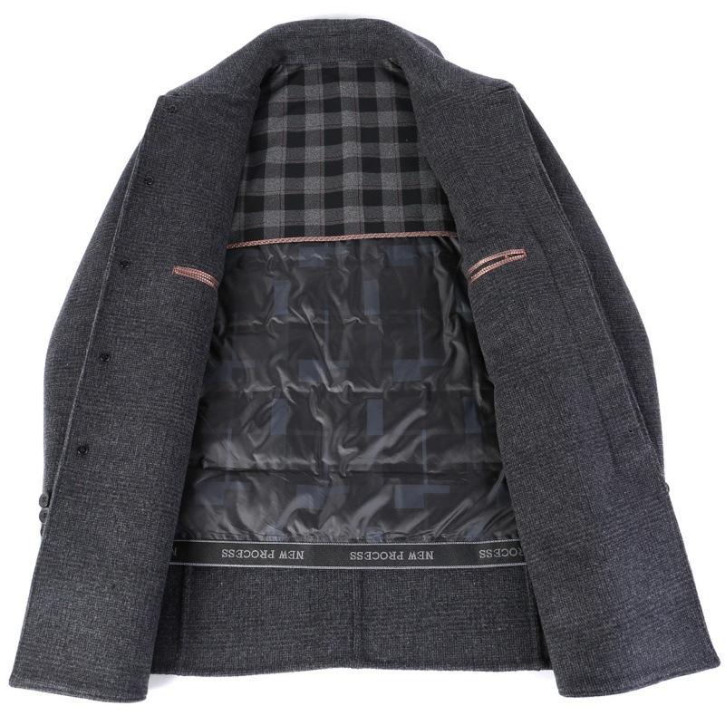 Winter thickened cashmere woolen coat men's mid-length double-sided woolen coat middle-aged men dad men's wool coat