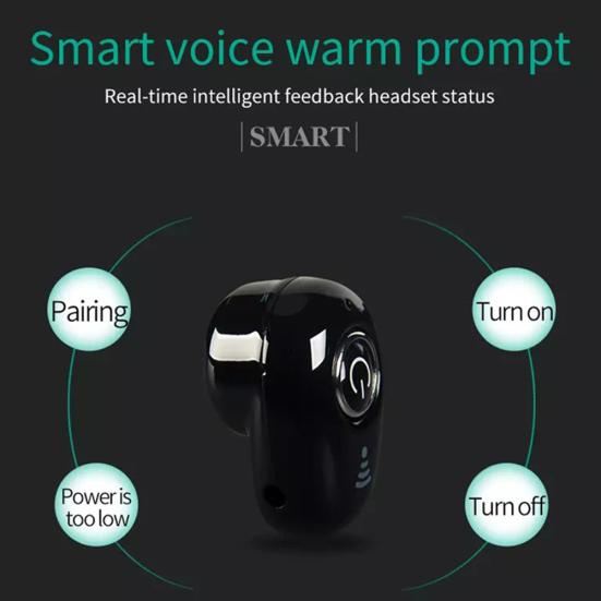 S650 1Pc Mini In-Ear Wireless Bluetooth-compatible Stereo Earphone Button Control Headset