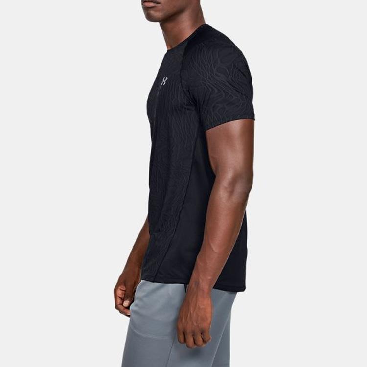 Under Armour Jacquard Straight T-Shirt Men Tops Black 1351562-001