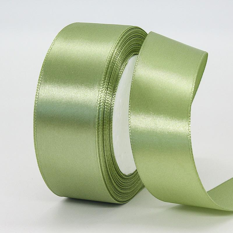 22M/Roll Flower Bouquet Crafts Gift Wrapping Supplies Satin Ribbon Handmade Sage Green DIY Light Green Ribbon for Gift Wrapping