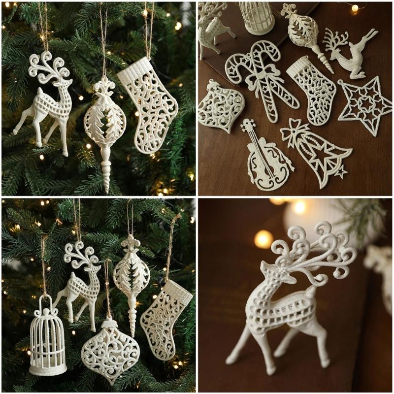 Weiße Kunststoff-Weihnachtsbaumdekorationen Bruchsichere Weihnachtskugeln Hängedekoration für Feiertagsbaumschmuck