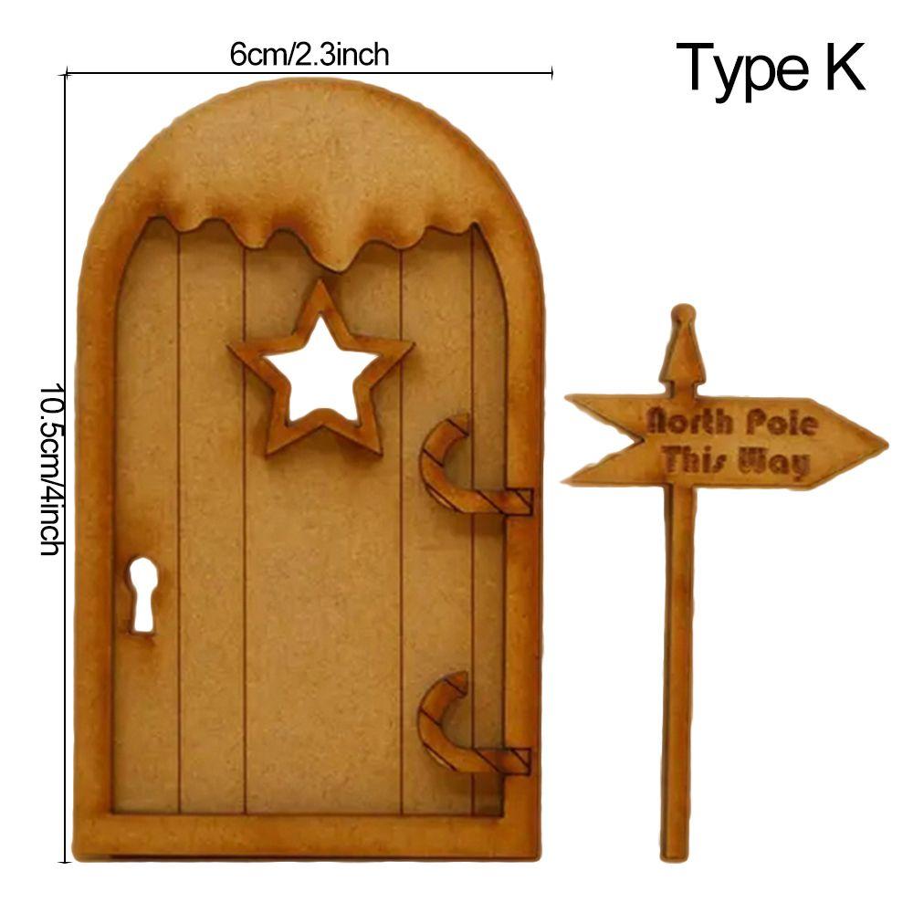 Miniature Fairy Gnome Door Figurines Vintage Wooden Elf Home Fairy Elf Door Kit For Yard Art Garden Tree Sculpture Statues Decor