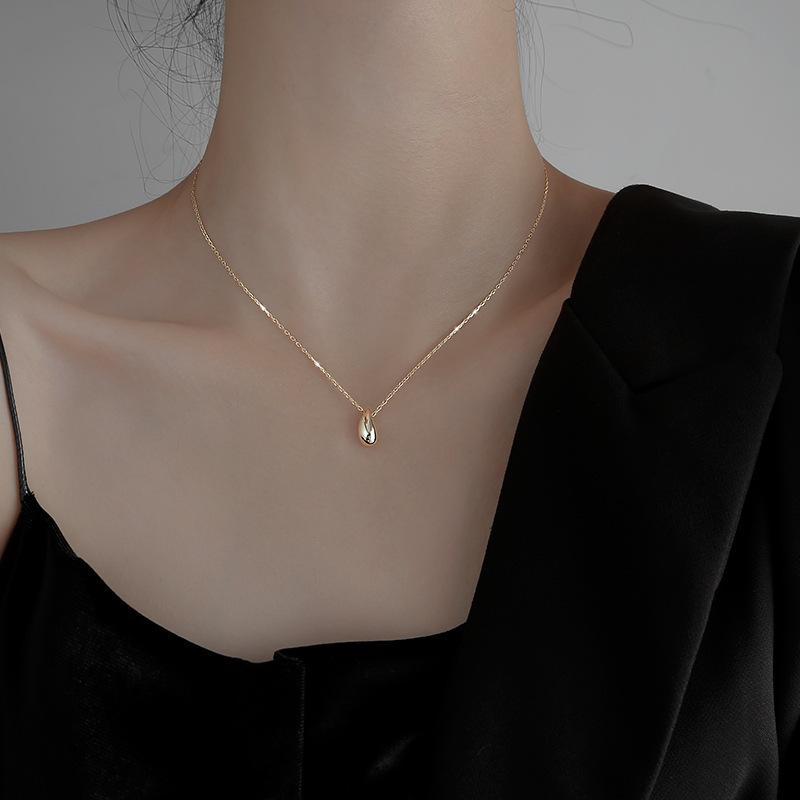 French Water Drop Pendant Necklace Female Niche Ins Style Korean Version Simple Light Luxury High Sense Fashion High Grade Collarbone Chain