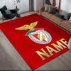 Custom Name S.L.Benfica Flannel Pattern Square Carpet,Area Rug,Carpet Rug for Living Room Bedroom Sofa Playroom Decor,Non-slip Floor Mat