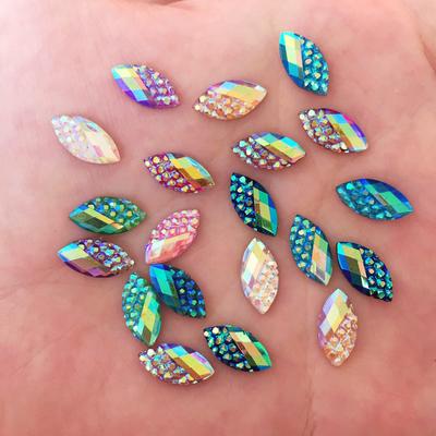 DIY 100 peças 6*12mm AB Olho de Cavalo Resina Tartaruga Flatback Strass Artesanato de Casamento