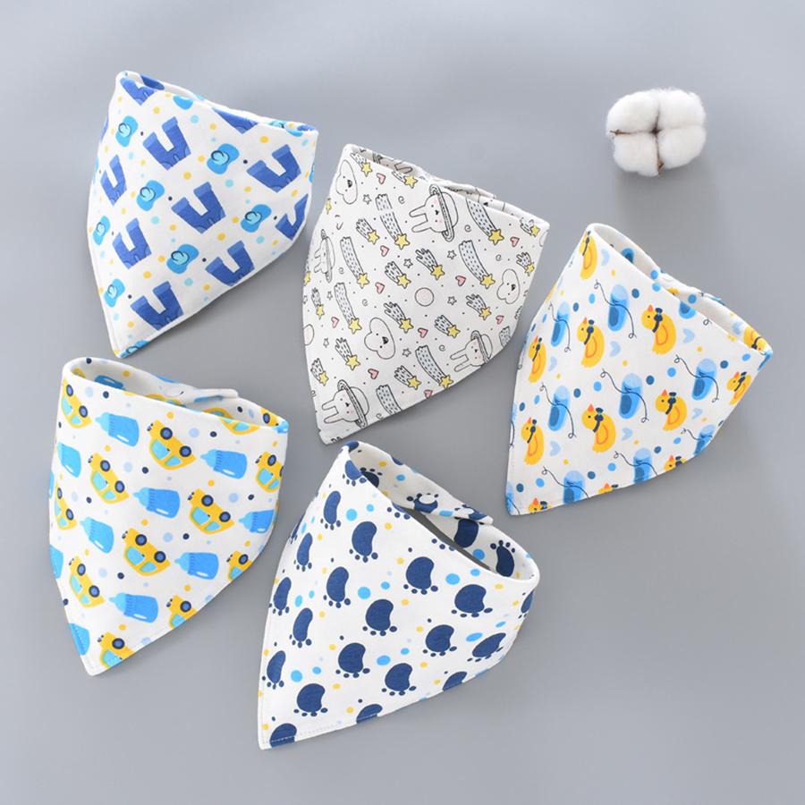 5 stuks Puur Katoen Bandana Waterdichte Slabben Baby Kwijl Handdoek Driehoekige Sjaal Pasgeboren Jongens Meisjes Absorberende Stof Slab Kwijl Sjaal