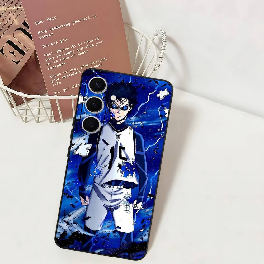 Japan Anime B-Blue Lock Phone Case For Samsung S 24 Fe 25 Ultra Plus 20 Lite 21 30 22 23 24 22 Ultra 5G Fundas