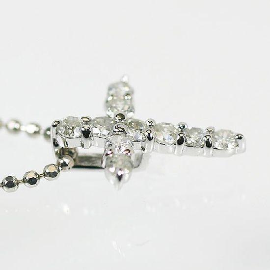 900 Platin Diamant Kreuzanhänger SV925 Halskette [KASHIMA] 0,2 ct