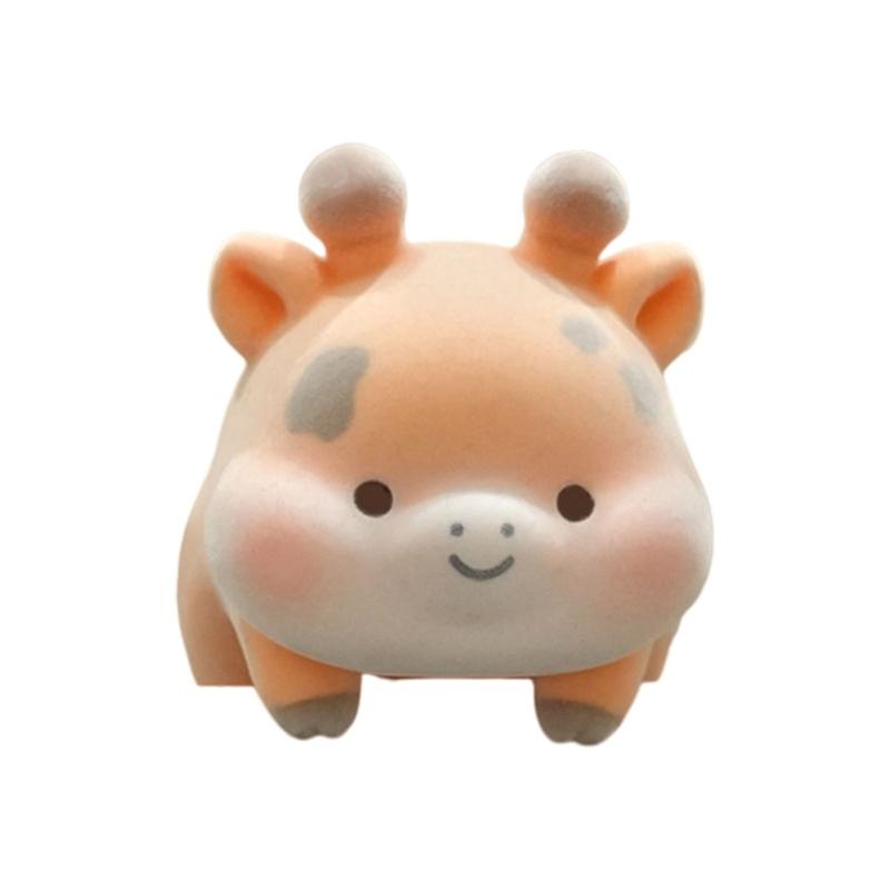 Soft Furry Animal Figurine Ornament Small Enameled Miniature Animal Toy For Car Dashboard Office Desktop Decoration