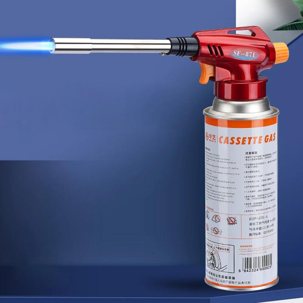 Butane Torch Head Charcoal & Campfire Torch Lighter with Adjustable Flame for Outdoor Camping BBQ Picnic Hiking