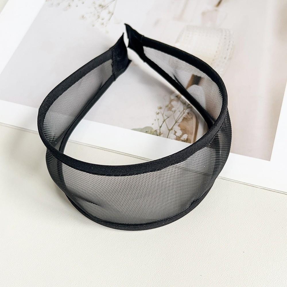 Solid Color Thin Mesh Headband Wide Hair Band Trend Hair Hoop Hair Accessories чёрный