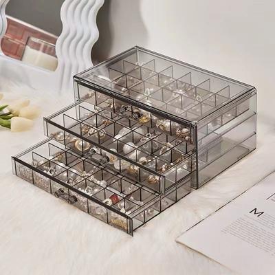 Κουτί αποθήκευσης κοσμημάτων Διαφανές συρτάρι αποθήκευσης Αποθήκευση δαχτυλιδιών σκουλαρικιών Οικιακό ακρυλικό ενσωματωμένο κουτί κοσμημάτων μεγάλης χωρητικότητας