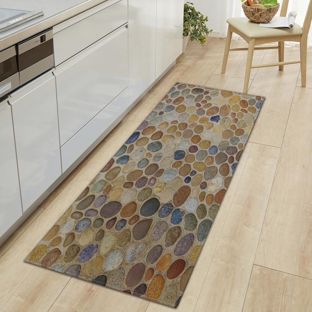 Colored Stone Bathroom Absorbent Non-Slip Floor Mat Kitchen Strip Bedroom Door Mat Living Room Carpet