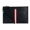 Tenery Lt Classic Red And White Striped Commuter Fashion Design Leather Clutch Men Clutch Black 6232048
