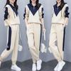 Casual sports suit women's 1116 spring and autumn new large-size women's clothing splicing sweater fashionable and thin foreign two-piece set