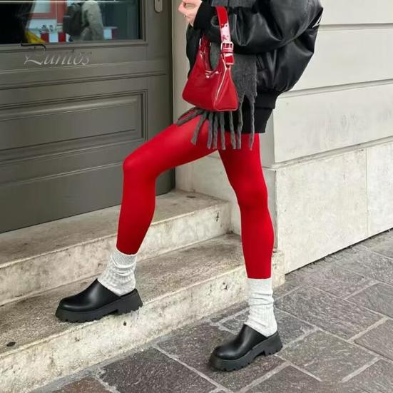 Strumpfhosen für Damen, ultradünn, durchsichtig, rotes Netzgewebe, hohe Elastizität, hohe Taille, rutschfest, einfarbig, Minirock für Pendler, Dating, Partys, passende Strumpfhosen