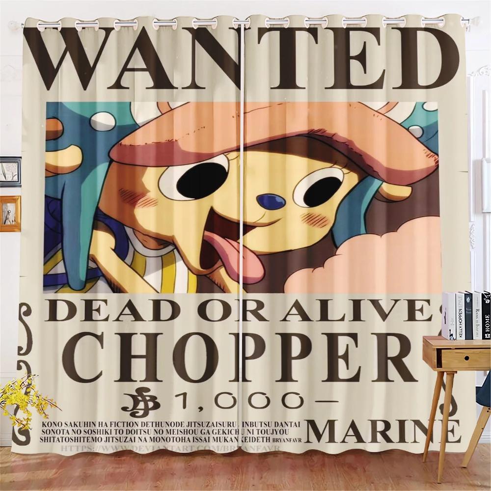 Cartoon Curtain Monkey D Luffy Gear 5 One Piece Cute Printing Home Curtains Living Room Bedroom Heat and Sun Protection