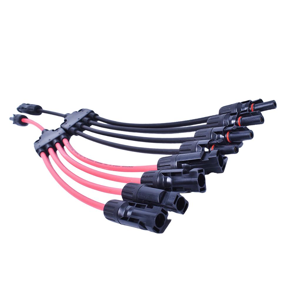 Uprgades Solar Panel Cable Connectors 10AWG Y Branch Adapter Tool Frees Installation for Parallel Connection of 2 Panels