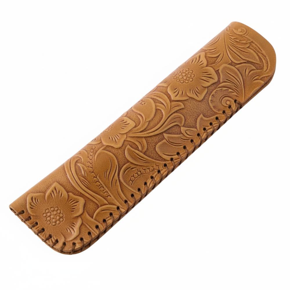 

New Brown Embossing Flower Creative Pencil Pouch Storage Bag Gift Protection Case Pen Bag червоний