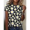 Fashion Women's Crew Neck Short Sleeve 3D Casual Color Printing Casual Short Sleeve Crew Neck T-Shirt