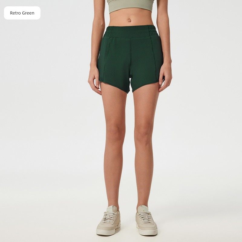 2025 Spring and Summer New Quick-Drying Sports Shorts Women's Running with Lining Training Workout Pants High Waist Yoga Shorts