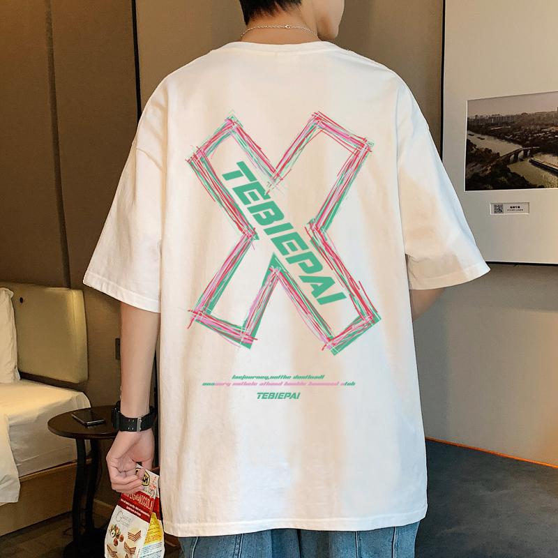 2024 Persönlichkeitstrend Print T-Shirt Modisch und Vielseitig 100% Baumwolle Hohe Qualität Frühling und Sommer Kleidung