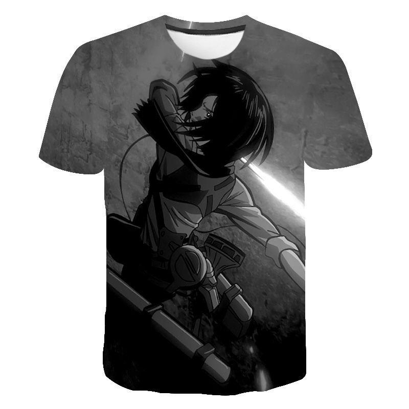 Fashion Attack on Titan 3D Printed T-Shirt, Anime Graphic Tee, Lightweight Polyester Breathable Casual Streetwear Clothes