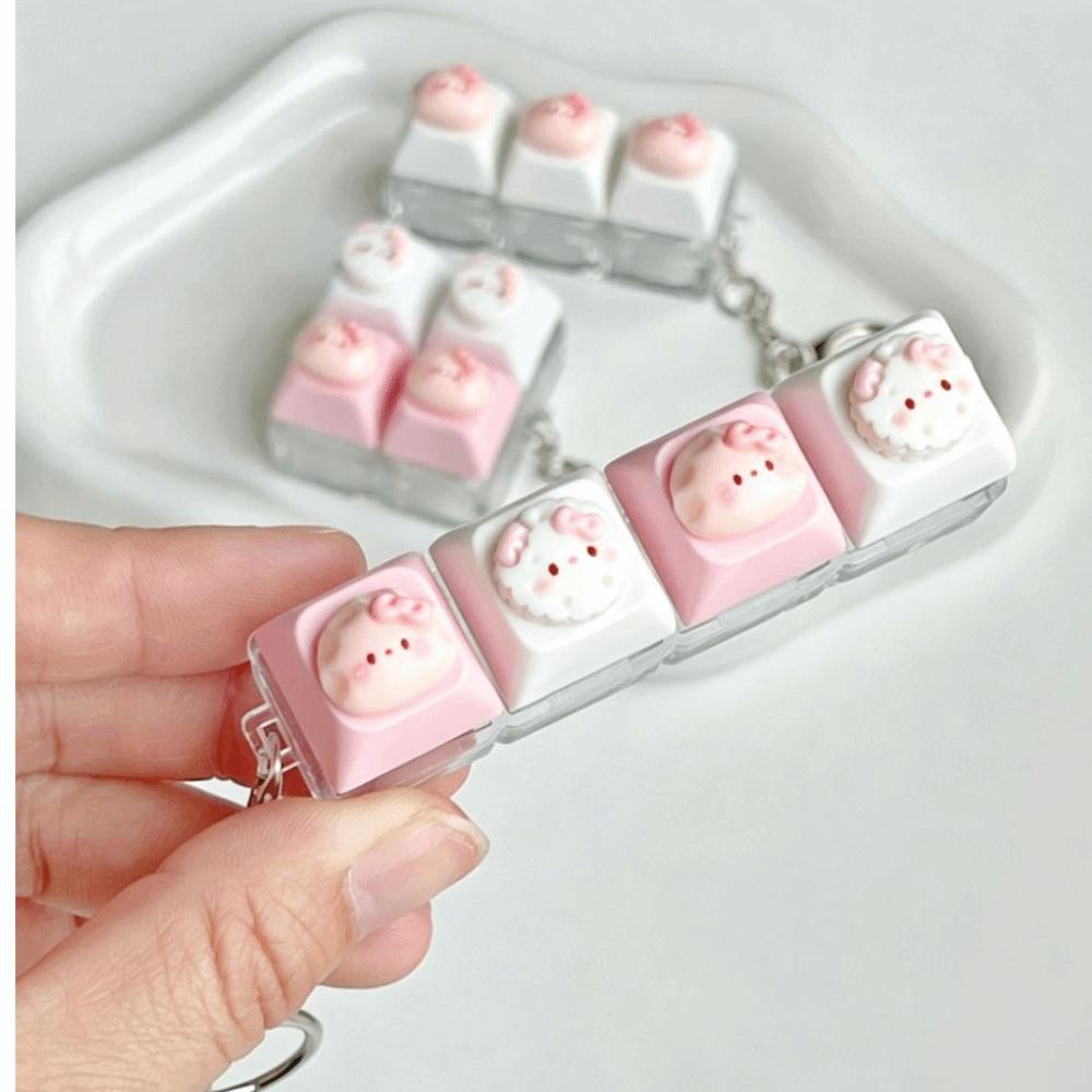 Mini Size Mechanical Keycap Fidget Toy Kawaii Cat Shape Fidget Button Toy Bag Charm